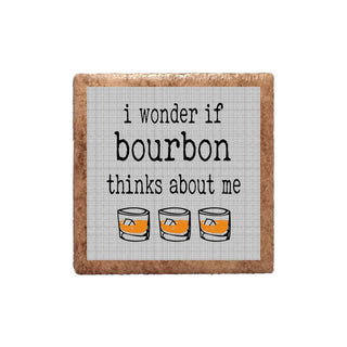 I Wonder If Bourbon Thinks About Me Ceramic Magnet