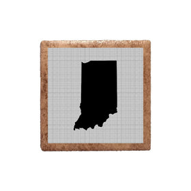 Indiana Shape Grey and Black Ceramic Magnet