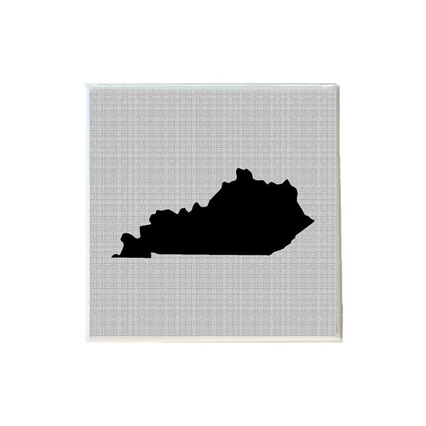 Kentucky Shape Grey and Black Coaster