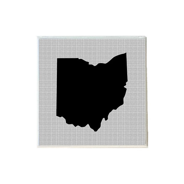 Ohio Shape Grey and Black Coaster
