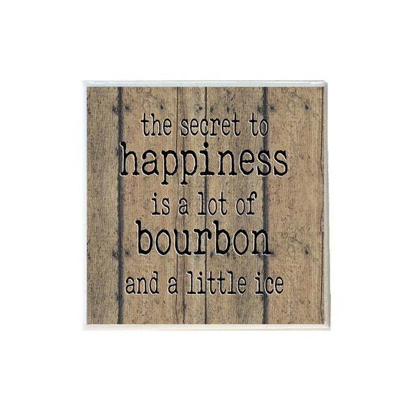 Secret to Happiness Bourbon and Ice Coaster