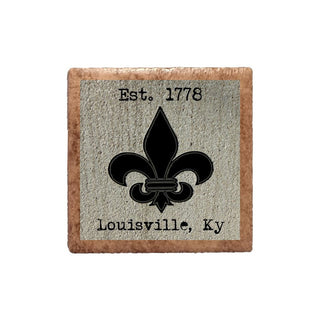 Concrete and Black Fleur de Lis Magnet