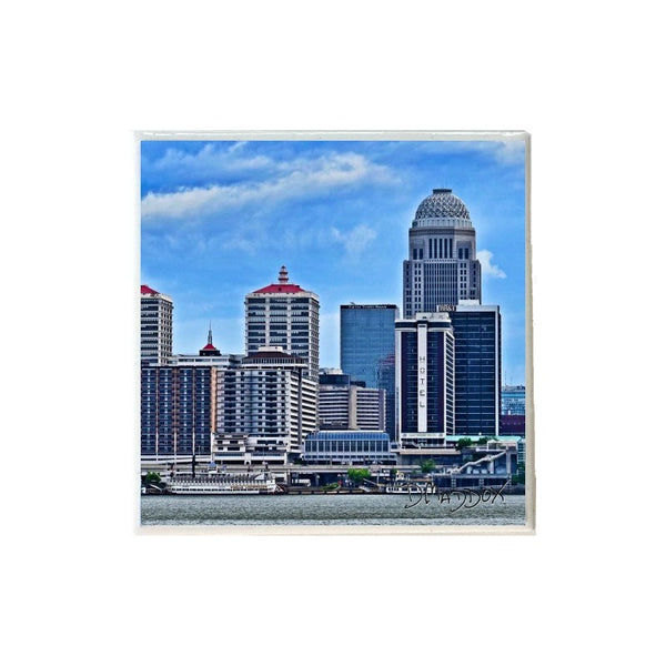 Louisville Skyline Blue Artsy Coaster