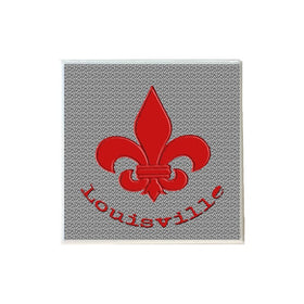 Fleur de Lis Red Wax with Louisville Coaster