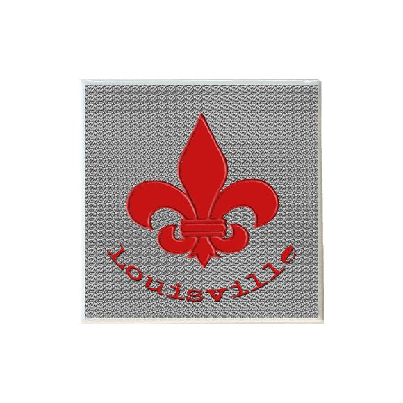 Fleur de Lis Red Wax with Louisville Coaster