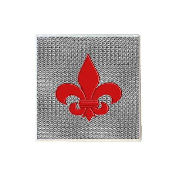Fleur de Lis Red Wax Coaster