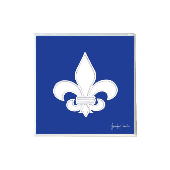 Fleur de Lis Blue and White Coaster