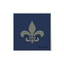 Fleur de Lis Blue and Tan Coaster-1