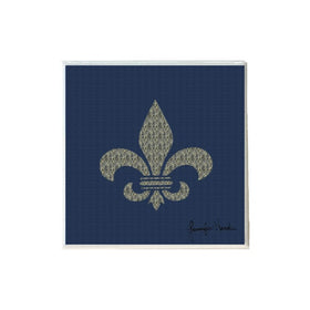 Fleur de Lis Blue and Tan Coaster