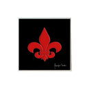 Fleur de Lis Black and Red Coaster-1