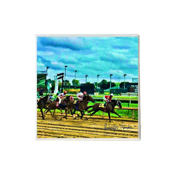 Derby Blue Race Coaster
