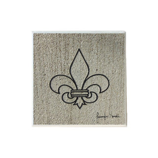 Concrete Fleur de Lis Outline Coaster