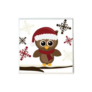Christmas Owl Snowflake Coaster