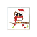 Christmas Owl with Scarf Coaster-1
