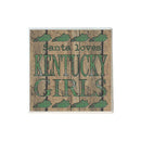 Santa Loves Kentucky Girls in Green Coaster-1