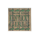 Santa Loves Kentucky Girls in Green Coaster