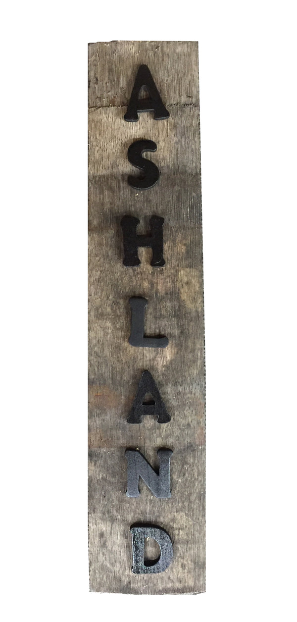 Your Town Bourbon Barrel Stave Sign
