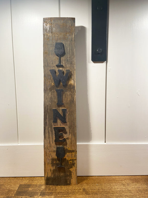 Wine Barrel Stave Sign