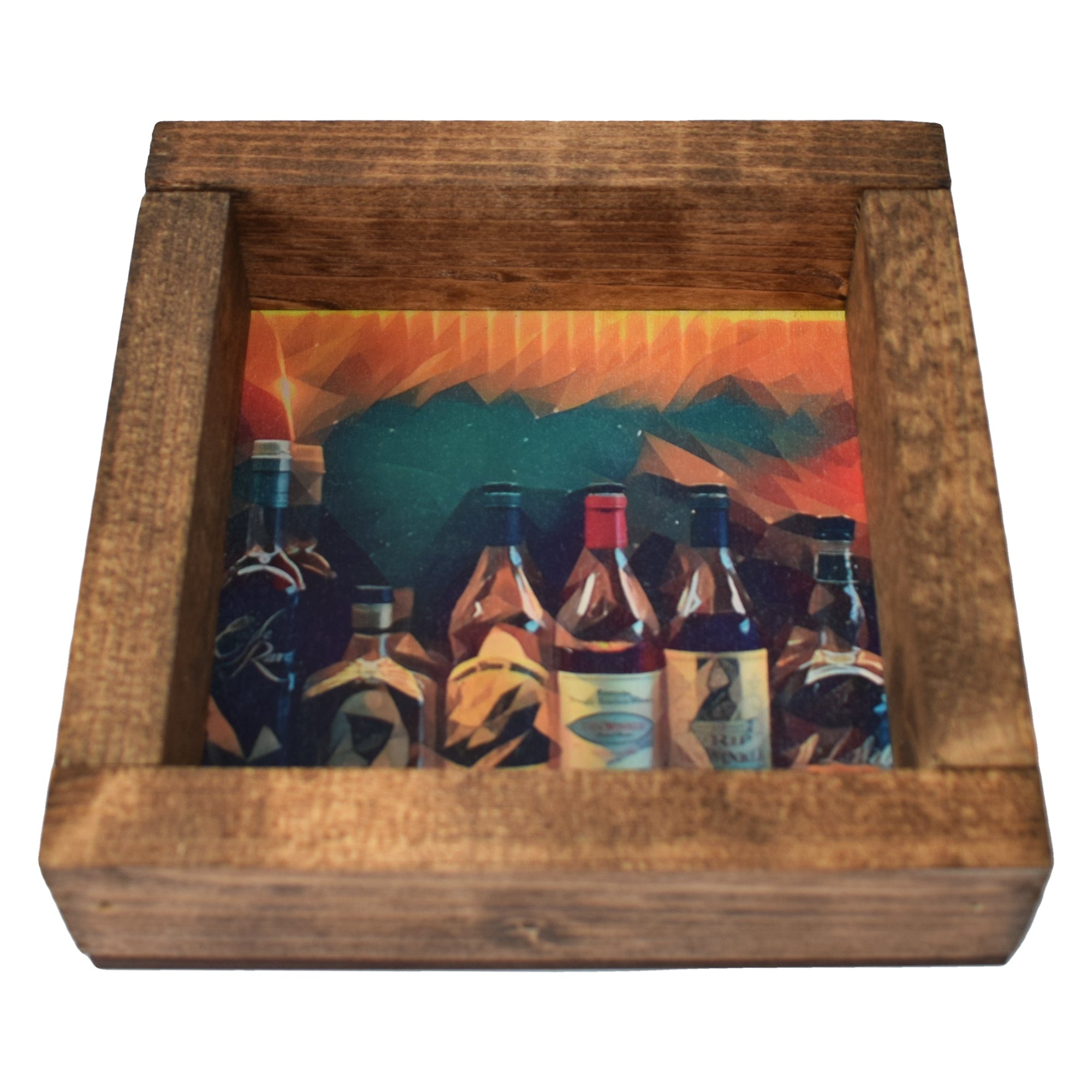 Bourbon Bottles Classic Deco Shadowbox Art