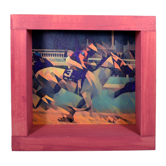 Derby Pink Jockey Deco Shadowbox Art