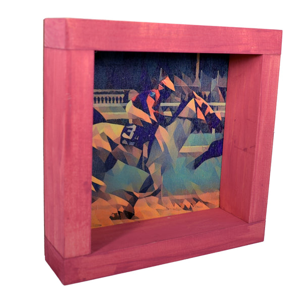 Derby Pink Jockey Deco Shadowbox Art