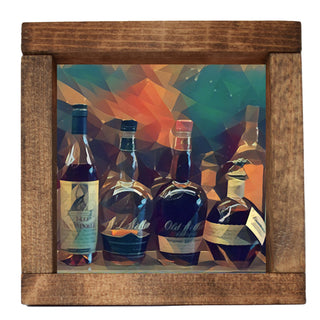 Bourbon Bottles Top Shelf Deco Shadowbox Art
