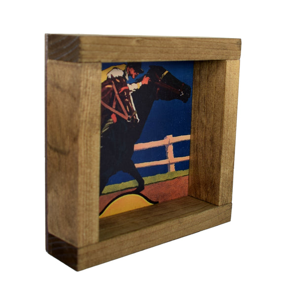 Derby Vintage Horses Racing Shadowbox Art