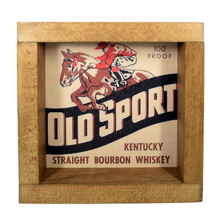 Derby Vintage Old Sport Bourbon Shadowbox Art