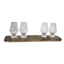 Bourbon Flight Board with Four Glencairn Glasses-3