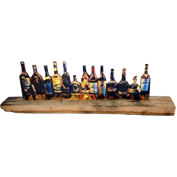 Bourbon Bottles Classic Barrel Stave Cutout