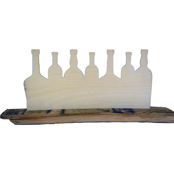 Bourbon on Bottles Barrel Stave Cutout