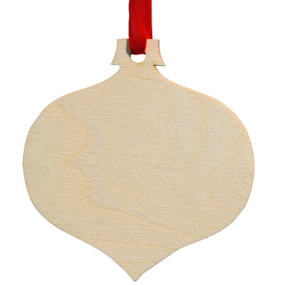 Green Christmas Tree with Plaid Pattern Printed Wooden Ornament