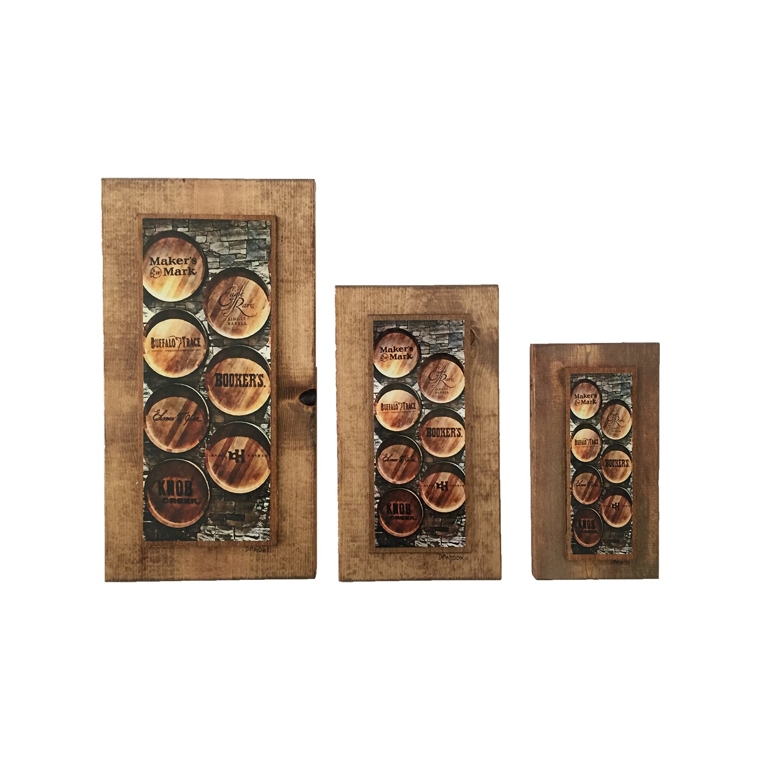 Bourbon Barrel Heads Wooden Art