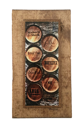 Bourbon Barrel Heads Wooden Art