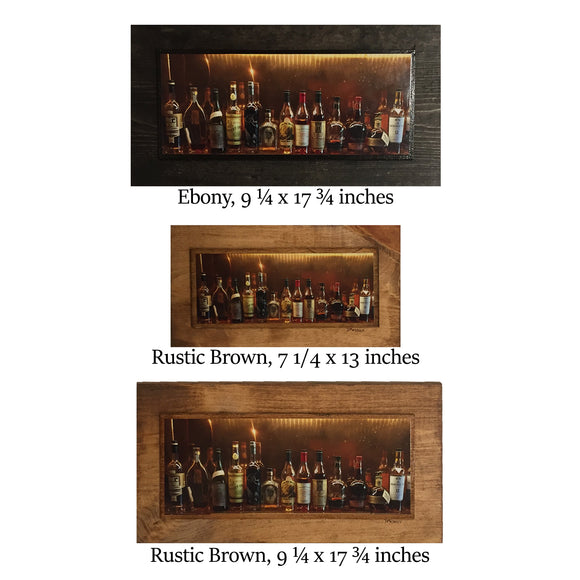 Bourbon Bottles on Copper Wooden Art