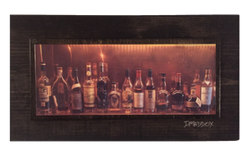 Bourbon Bottles on Copper Wooden Art