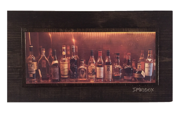 Bourbon Bottles on Copper Wooden Art