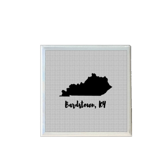 State Shape with Your Town Ceramic Coaster