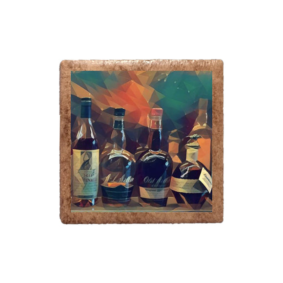 Bourbon Bottles Top Shelf Deco Ceramic Magnet