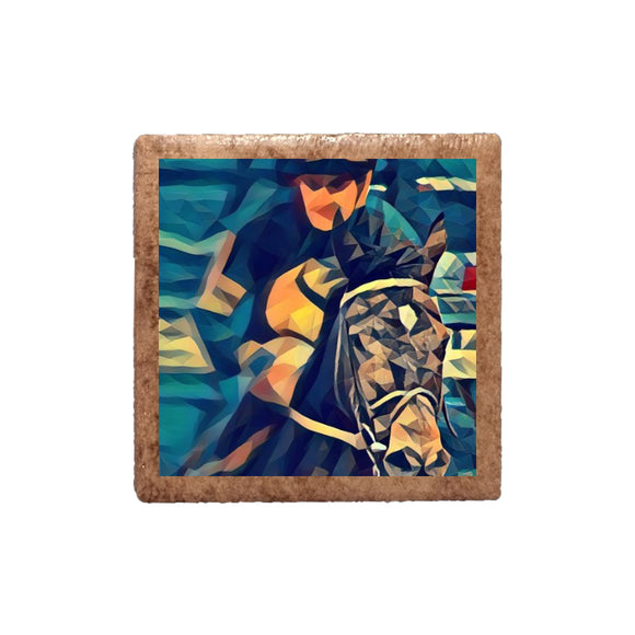 Derby Horse and Jockey Deco Ceramic Magnet