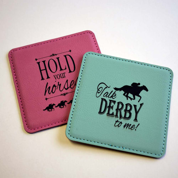Talk Derby to Me Leather Coaster
