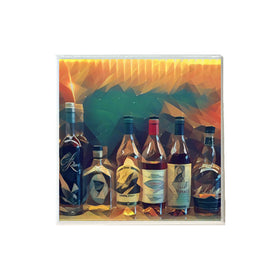 Bourbon Bottles Classic Deco Ceramic Coaster