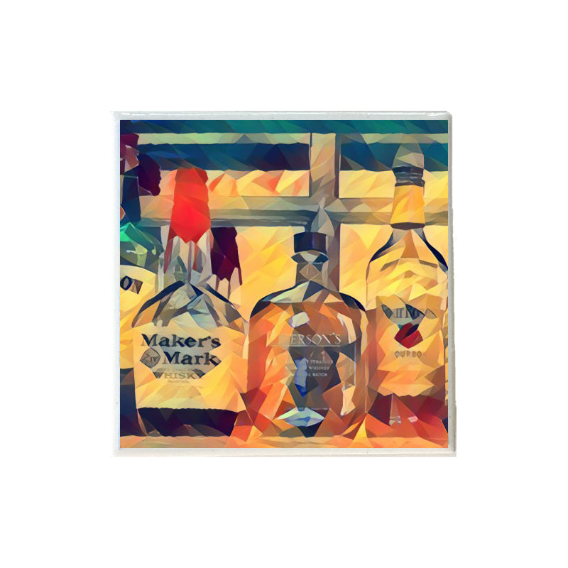 Bourbon Bottles Favorites Deco Ceramic Coaster