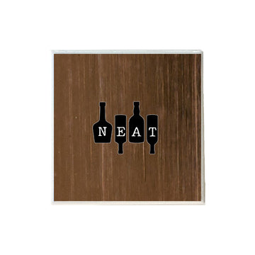 Neat on Bottles Ceramic Coaster