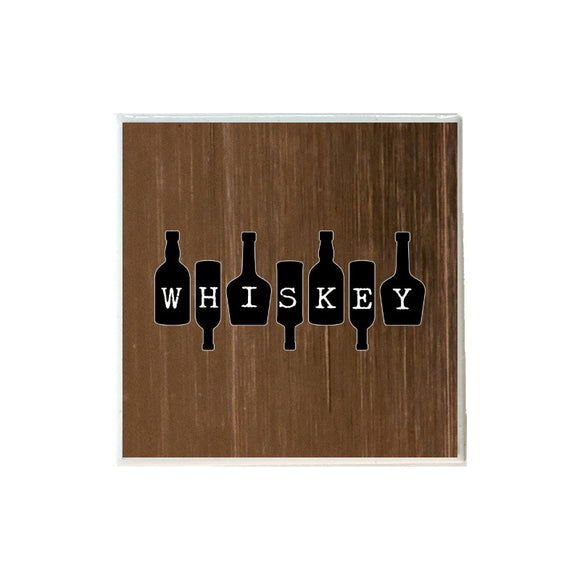 Whiskey on Bottles Ceramic Coaster