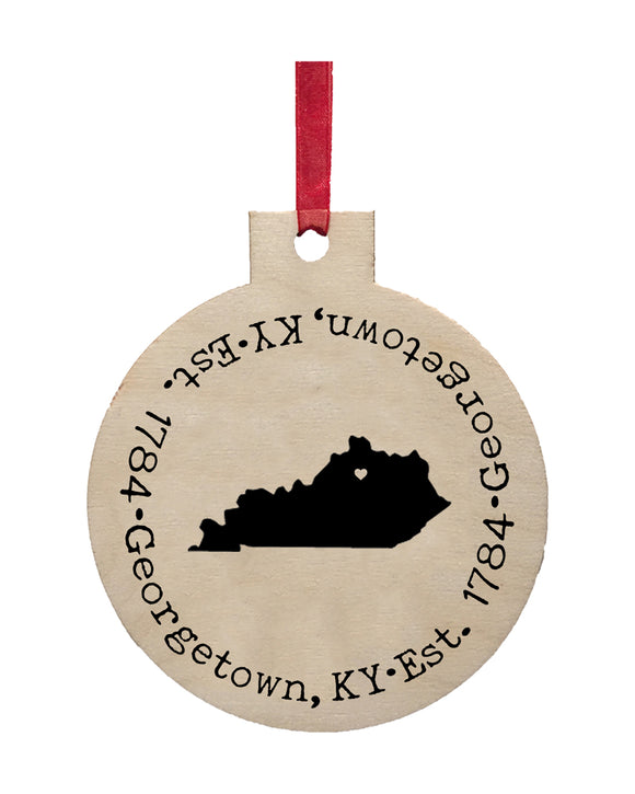 Your Town Est. Year Laser Engraved Wooden Ornament