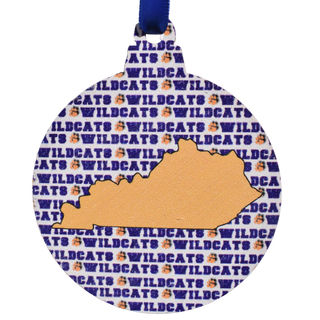 Cats with Gold Kentucky Shape Printed Wooden Ornament