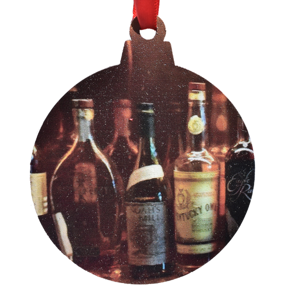 Bottles Angel Printed Wooden Ornament