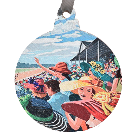 Derby Vintage Ad Hats Printed Wooden Ornament
