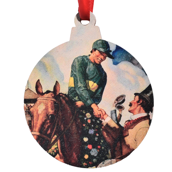 Derby Vintage Ad Winners Printed Wooden Ornament